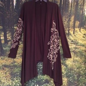 Brown Graphic Cardigan